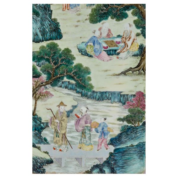 PLACCA IN PORCELLA, CINA, DINASTIA QING, SEC. XIX