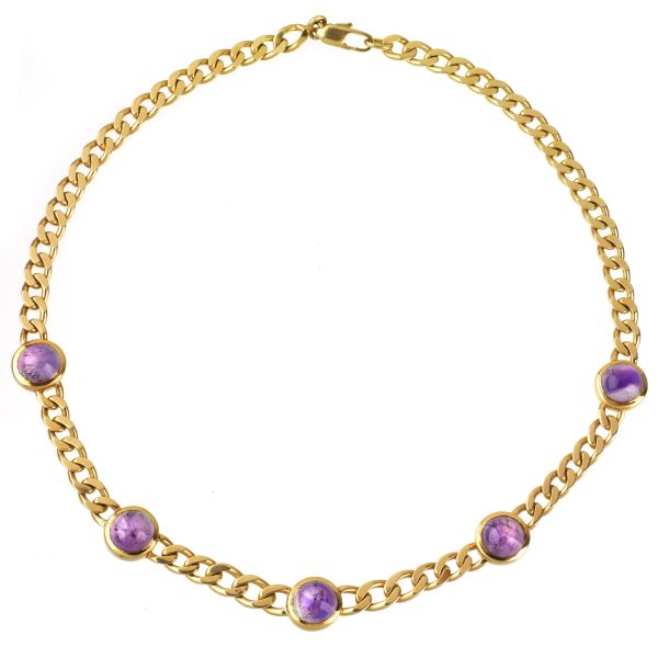 GROUMETTE AMETHYST NECKLACE IN 18KT YELLOW GOLD