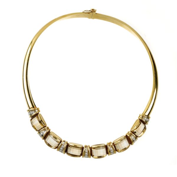 



CITRINE QUARTZ AND DIAMOND NECKLACE IN 18KT YELLOW GOLD