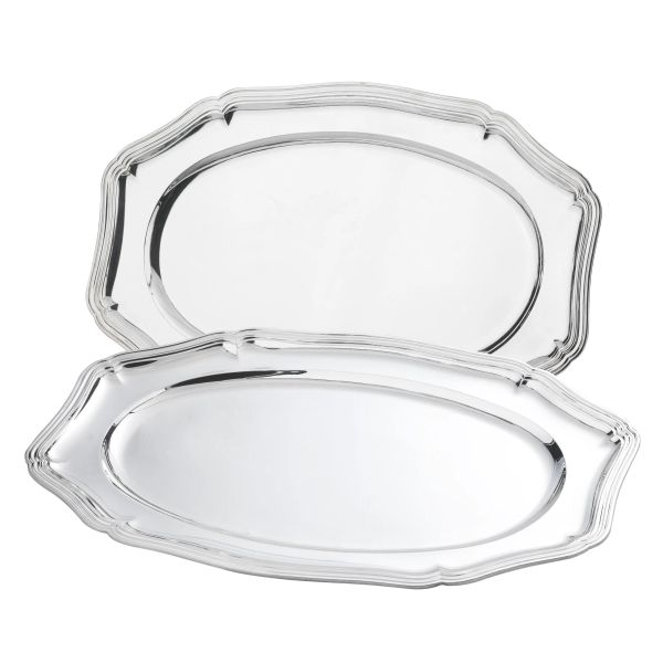 PAIR OF SILVER TRAYS, PARIS, 1920 CIRCA, MARK OF TEDARD FRERES AND OTHER SILVER TRAY, 20TH CENTURY