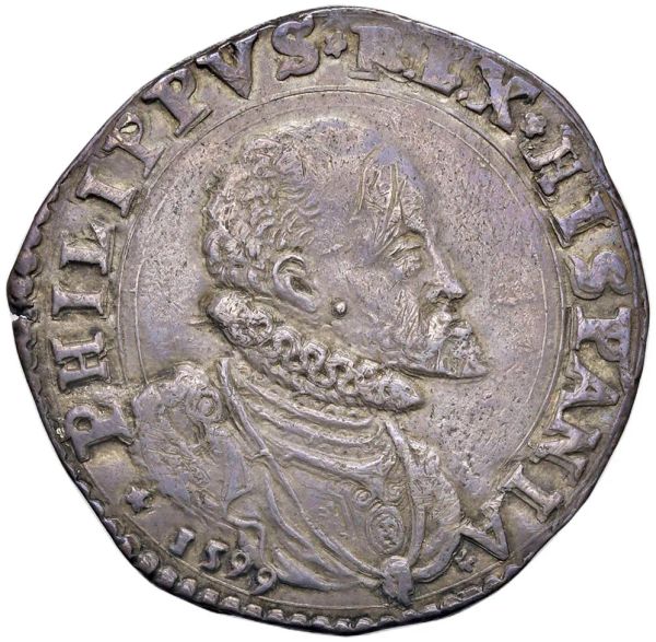 MILANO. FILIPPO II (1556-1598) SCUDO D&rsquo;ARGENTO 1599