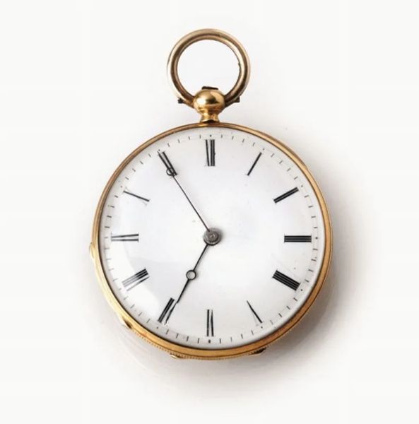  Piccolo orologio da tasca Eugene Bornard, sec. XIX, in oro giallo 18 kt e   