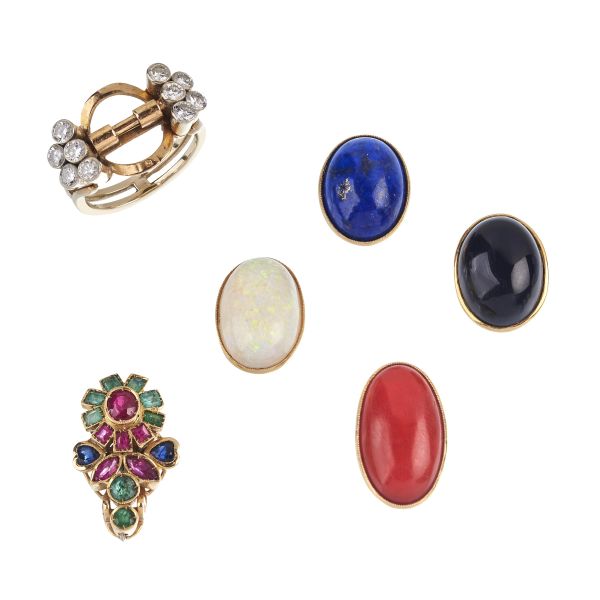 



ANELLO CON PIETRE DURE E DIAMANTI