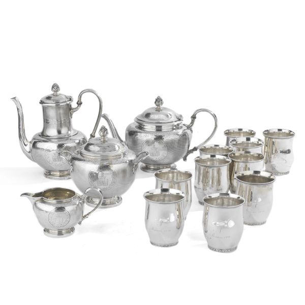 A SILVER TEA AND COFFEE SERVICE, PARIS, SECOND HALF OF XIX CENTURY, MARK OF ODIOT