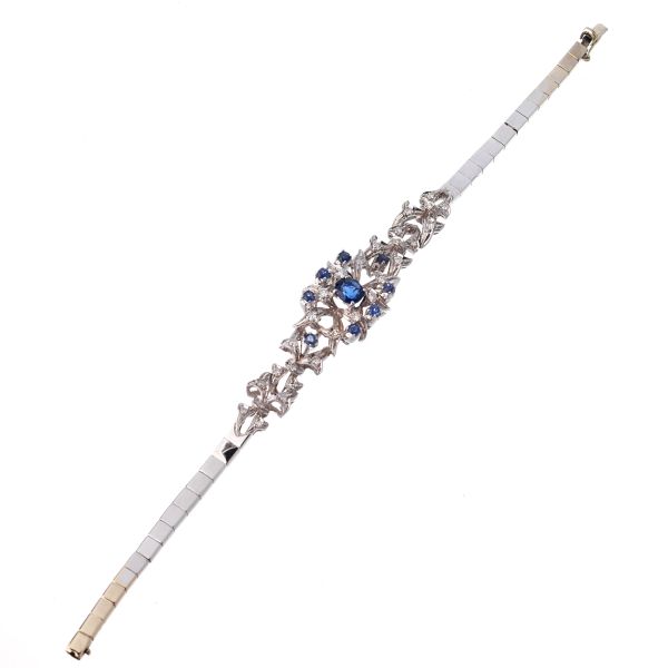 



SAPPHIRE AND DIAMOND BRACELET IN 18KT WHITE GOLD