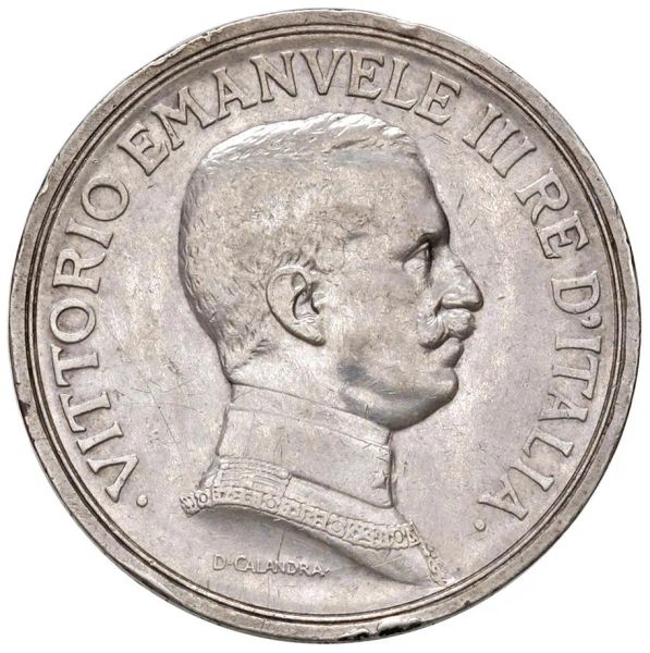      SAVOIA. VITTORIO EMANUELE III (1900-1943) 5 LIRE QUADRIGA BRIOSA 1914 Roma 