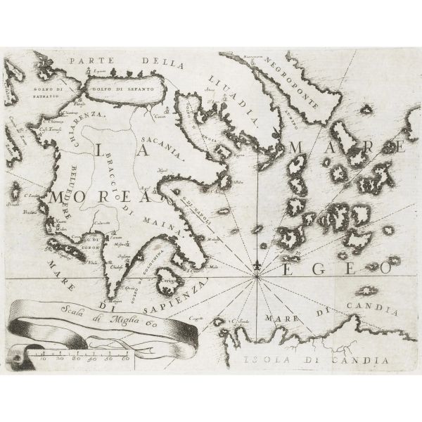 Coronelli, Vincenzo Maria. Memorie istoriografiche de' regni della Morea, Negroponte e littorali sin a Salonichi. Venezia, [1686].