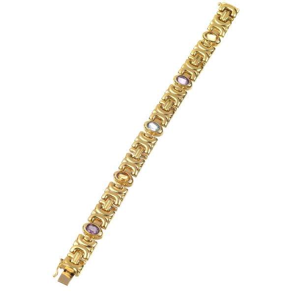 SEMIPRECIOUS STONE MODULAR BRACELET IN 18KT YELLOW GOLD