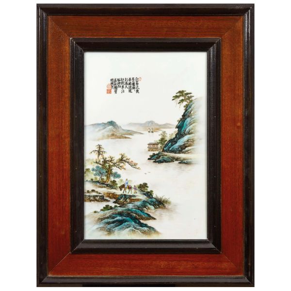 



A PAIR OF POLYCHROME PORCELAIN PLAQUES, CHINA, 20TH CENTURY