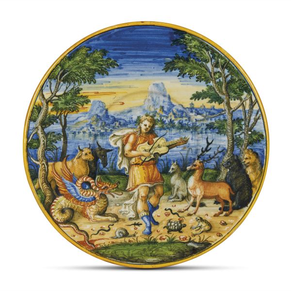 A PLATE (TAGLIERE), URBINO, WORKSHOP OF GUIDO DURANTINO, CIRCA 1559-1574&nbsp;