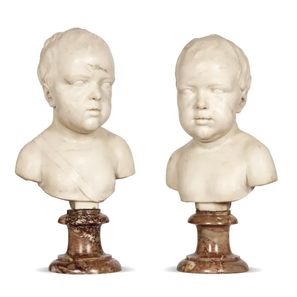 A PAIR OF FRENCH SMALL BUSTS, 18TH CENTURY