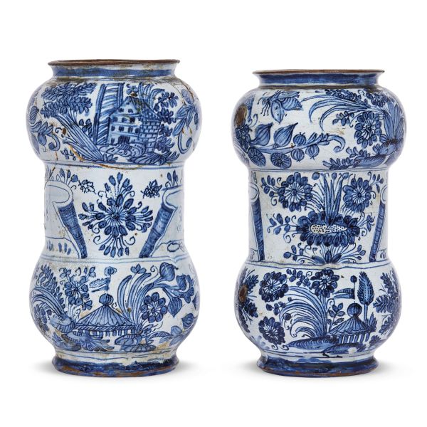 COPPIA DI ALBARELLI, ROMA, SECONDA MET&Agrave; SECOLO XVII