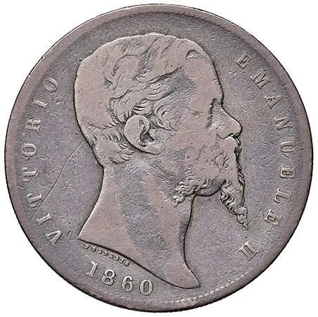 VITTORIO EMANUELE II, RE ELETTO (1859 - 1861), 5 LIRE 1860