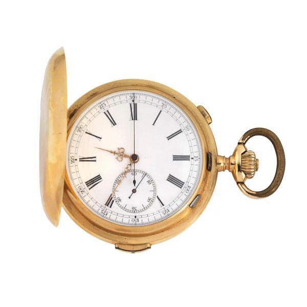 INVICTA MONOPUSHER CHRONOGRAPH MINUTES REPEATER YELLOW GOLD POCKET WATCH