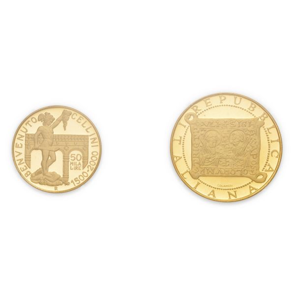 



Coppia delle 50.000 e 100.000 Lire in oro 2000