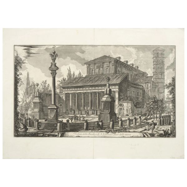 Piranesi, Giovanni Battista. Veduta della Basilica di S. Lorenzo fuor delle mura. [Roma, 1750].