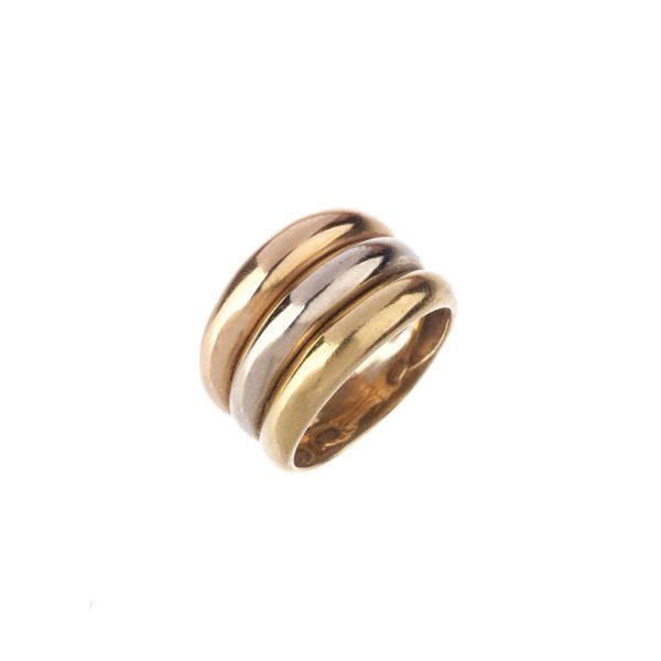 



BAND RING IN 18KT THREE COLOUR GOLD