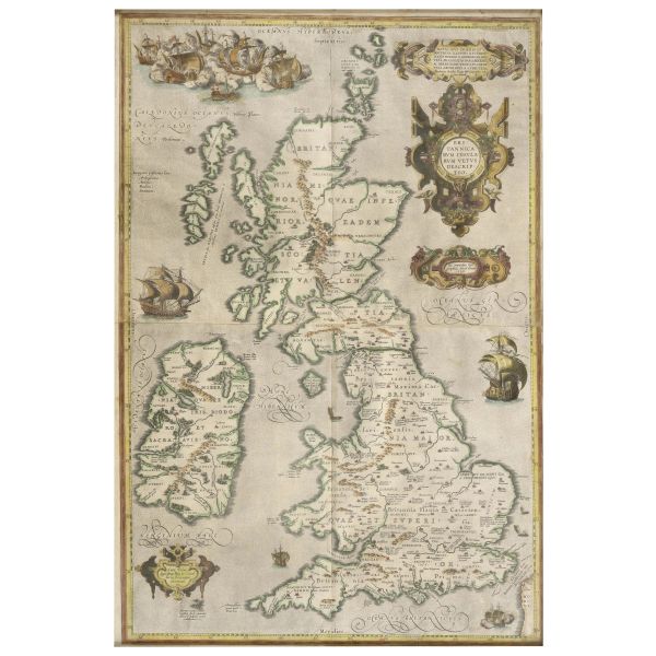 Ortelius, Abraham. Britannicarum insularum vetus decriptio. [Anversa], 1590.