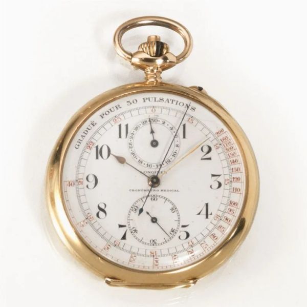 Orologio da tasca, Longines, Cronometro&nbsp; Medical, 1920 circa, in oro giallo 18 kt
