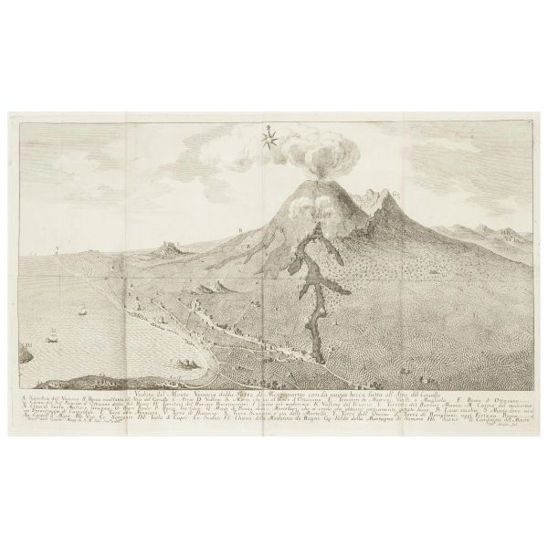 Importante prima edizione dedicata all'attività vulcanica del Vesuvio nel XVIII secolo