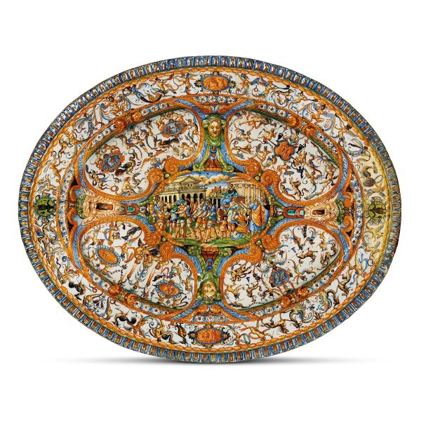 



VASSOIO OVALE DA PARATA, PROBABILMENTE ANTONIO CONRADO, FRANCIA, NEVERS, 1620-1645 CIRCA