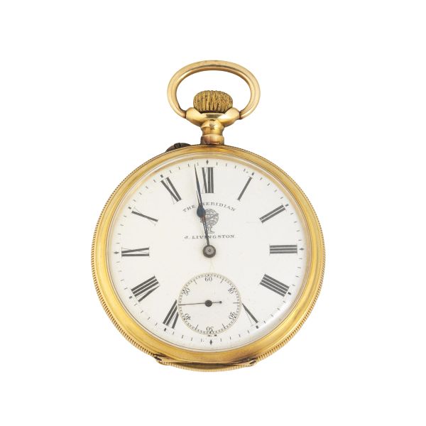 THE MERIDIAN J. LIVINGSTON YELLOW GOLD POCKET WATCH