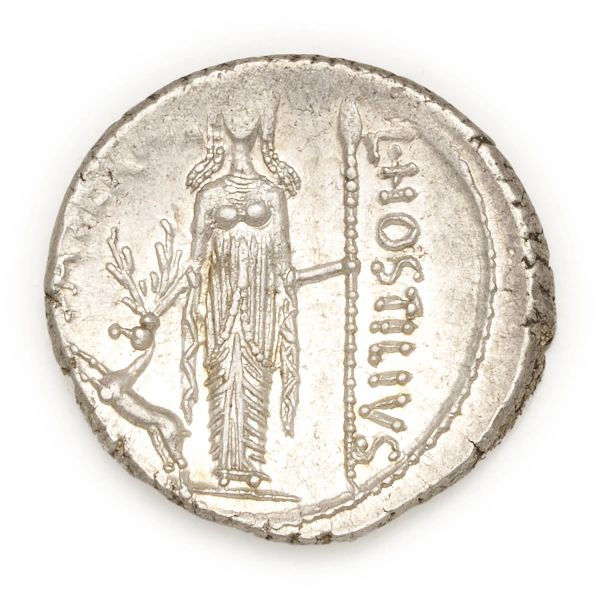 Hostilia - Denario L. Hostilius Saserna (48 a.C.) - Zecca: Roma