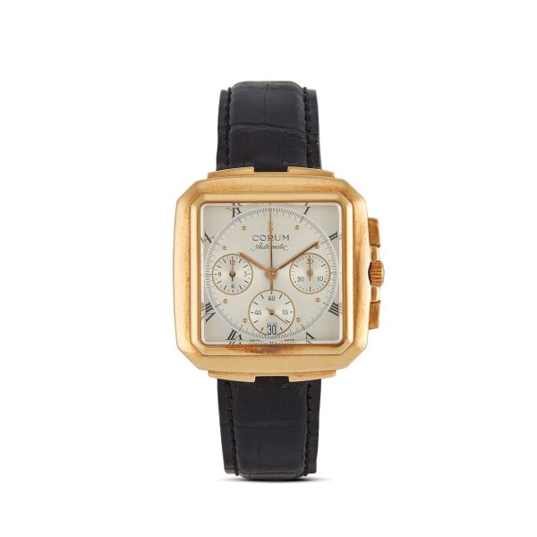 Corum - 



CORUM SQUARE REF. 296.121.56 YELLOW GOLD CHRONOGRAPH, 1994