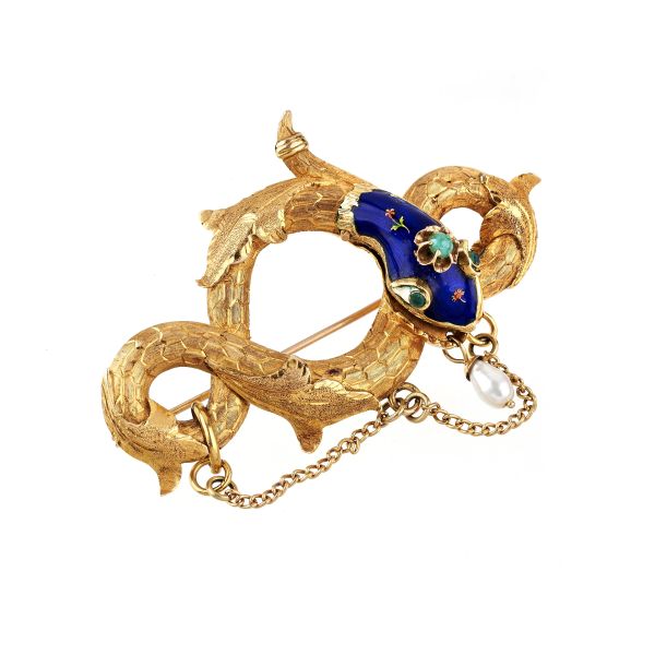 



SNAKE-SHAPED BROOCH IN 14KT GOLD