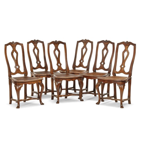 SIX VENETIAN CHAIRS, 18TH CENTURY