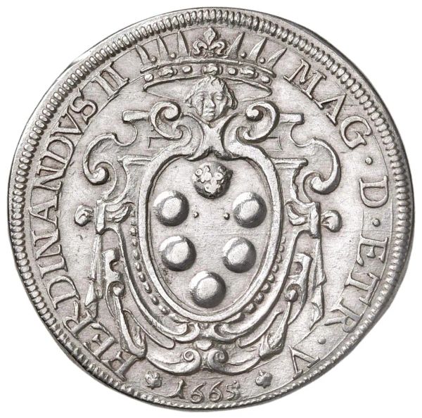 LIVORNO. FERDINANDO II DE’ MEDICI (1621-1670) PEZZA DELLA ROSA 1665