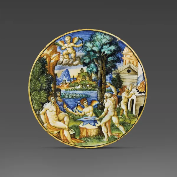 A DISH, DUCHY OF URBINO, CIRCA 1545-1550