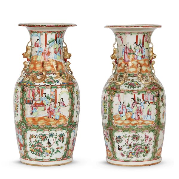 A PAIR OF VASES, CANTON, 19TH CENTURY