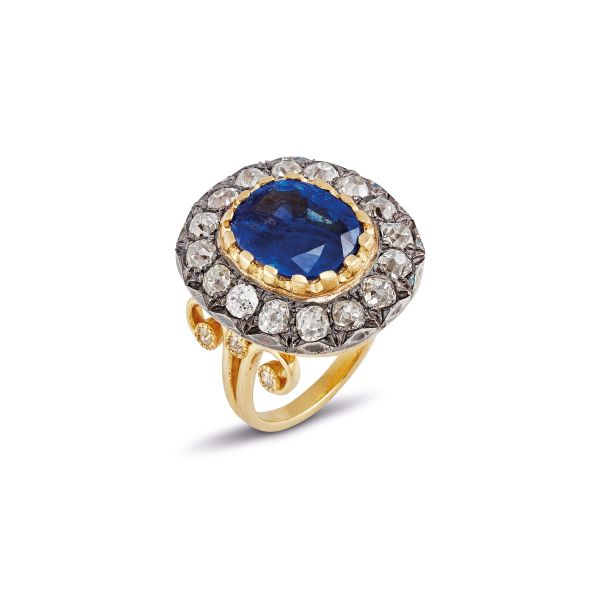 



CEYLON SAPPHIRE AND DIAMOND IN 18KT TWO TONE GOLD