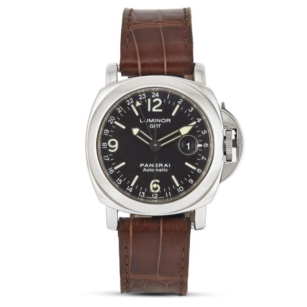 Panerai - PANERAI LUMINOR GMT PAM00063     N. C14XX/1500 STAINLESS STEEL WRISTWATCH, 2001