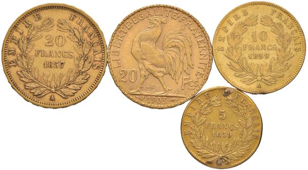 FRANCIA. QUATTRO MONETE D&rsquo;ORO
