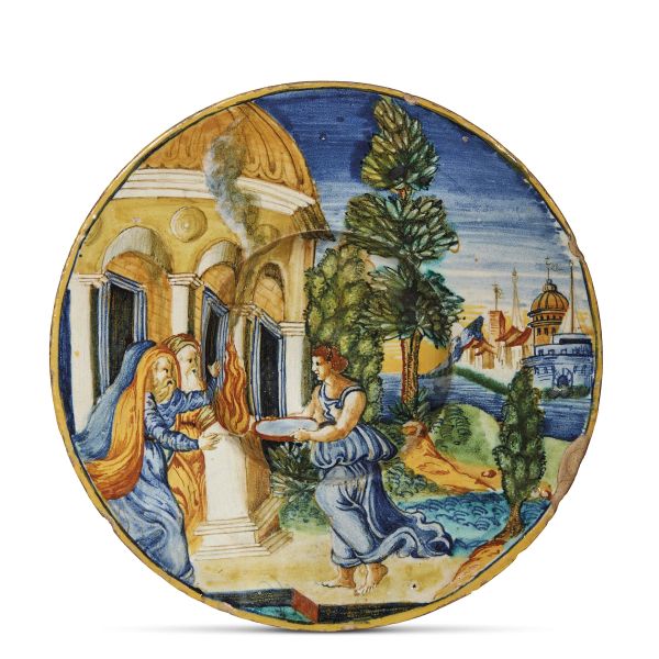 A PLATE, URBINO, WORKSHOP OF GUIDO DURANTINO (FONTANA), CIRCA 1540