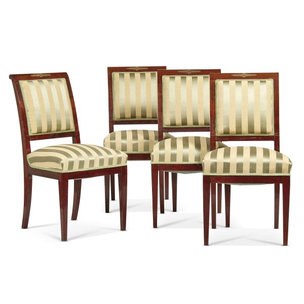 FOUR EMPIRE-STYLE CHAIRS, 19TH CENTURY