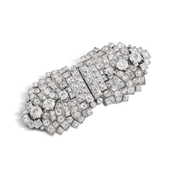 DIAMOND RIBBON BROOCH IN PLATINUM