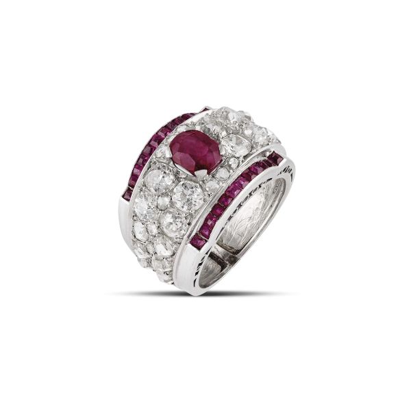 



RUBY AND DIAMOND BAND RING IN PLATINUM