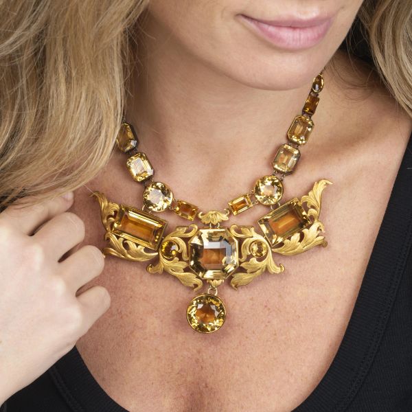 UYEDA COLLANA CON QUARZI CITRINI