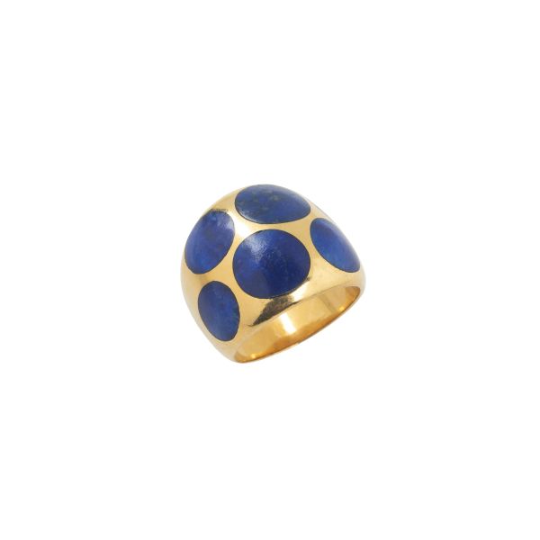 



LAPIS LAZULI SHIELD RING IN 18KT YELLOW GOLD