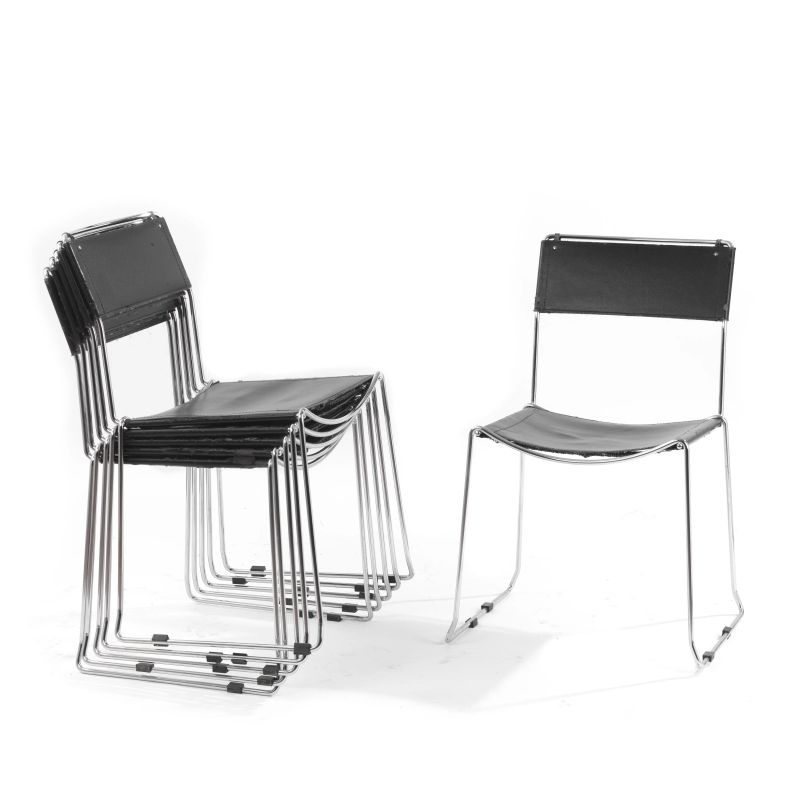 Sei sedie impilabili  - Asta Asta a tempo | Design e arti decorative del '900 - Pandolfini Casa d'Aste
