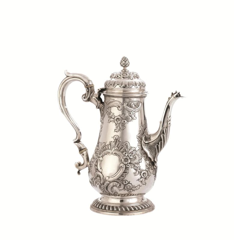 CAFFETTIERA, LONDRA, 1806, ARGENTIERE THOMAS HOLLAND II  - Auction Fine silver, Coins and Medals, Books - Pandolfini Casa d'Aste