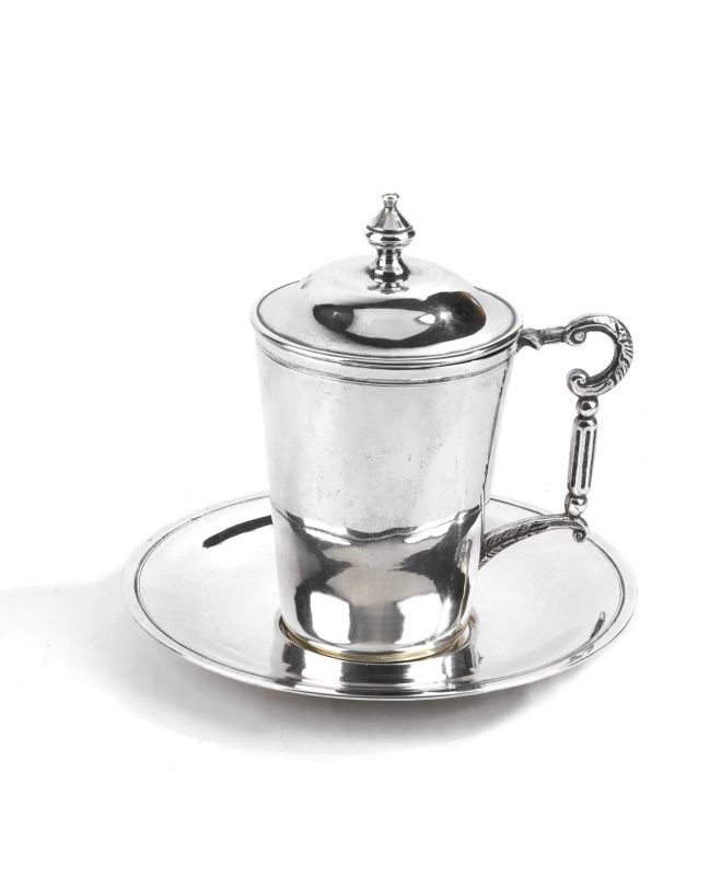 A SILVER CUP AND SOUCER, TUNISIA, BEGINNING 20TH CENTURY  - Auction TIME AUCTION| SILVER - Pandolfini Casa d'Aste