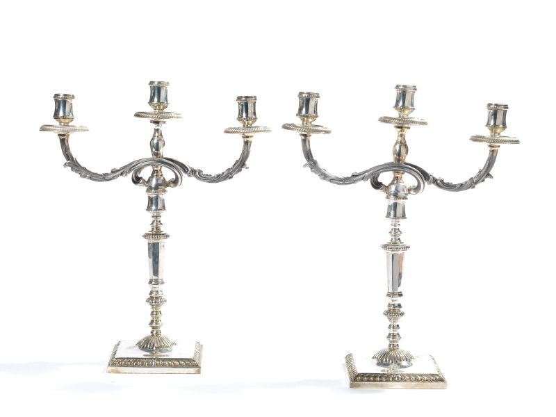 COPPIA DI CANDELABRI SECOLO XX  - Auction TIMED AUCTION I JEWELS, WATCHES, PENS AND SILVER - Pandolfini Casa d'Aste