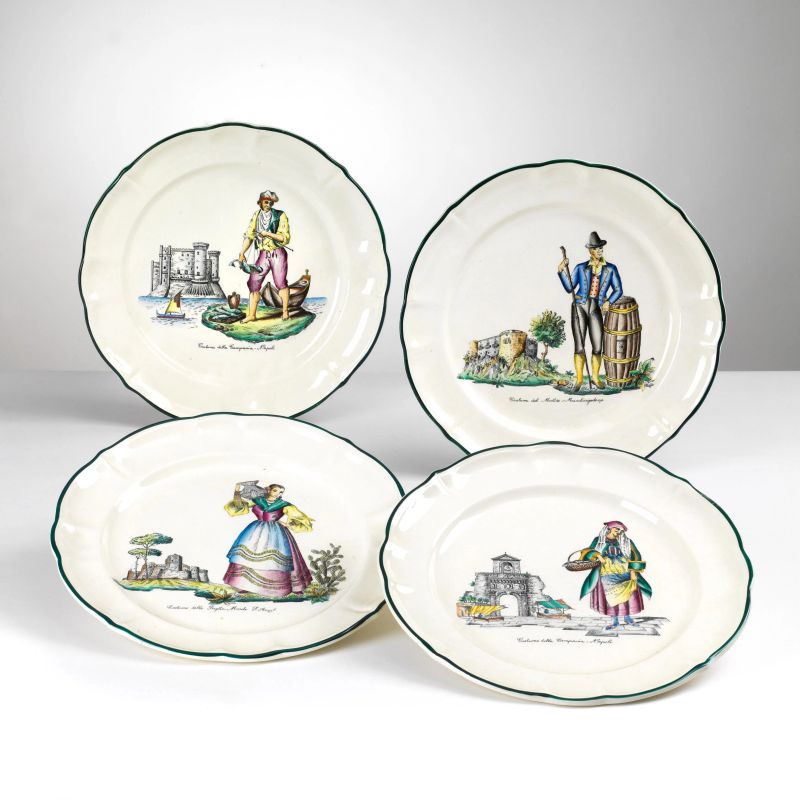 Quattro piatti della serie costumi delle Puglie  - Asta Asta a tempo | Design e arti decorative del '900 - Pandolfini Casa d'Aste