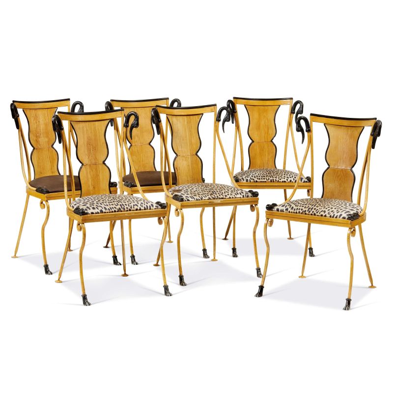 SIX CHAIRS, IN THE STYLE OF MAISON JANSEN, 20TH CENTURY  - Auction INTERNATIONAL FINE ART - Pandolfini Casa d'Aste