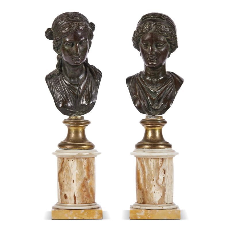 A PAIR OF ROMAN BUSTS, ZOFFOLI WORKSHOP, EARLY 19TH CENTURY  - Auction FURNITURE AND WORKS OF ART FROM PRIVATE COLLECTIONS - Pandolfini Casa d'Aste