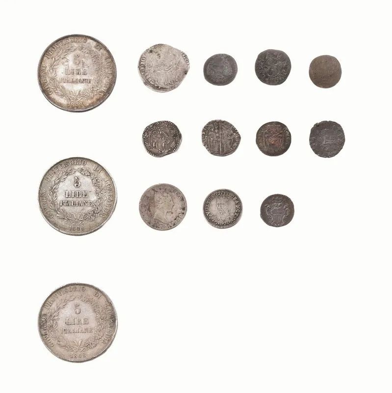 QUATTORDICI MONETE IN ARGENTO E BRONZO  - Auction Silver and Coins - Pandolfini Casa d'Aste